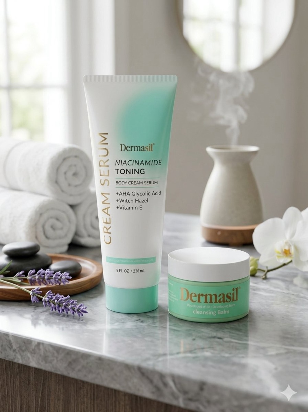 Niacinamide Toning Body Cream Serum and Cleansing Balm
